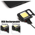 Außen USB Typ C wiederaufladbare Mini -LED -Schlüsselbundlicht mit Flaschenöffnungsmagnet Basis COB -Arbeitslicht für Autokontrollen